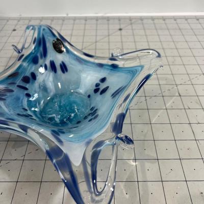 Square ish Shaped Glass Murano Bowl 
