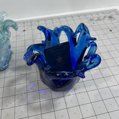 3 Small Votive Style Candle Holders or just Art! Murano