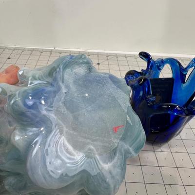 3 Small Votive Style Candle Holders or just Art! Murano