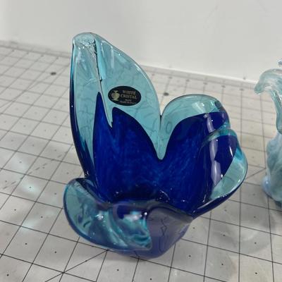 3 Small Votive Style Candle Holders or just Art! Murano