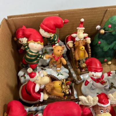 Big Tray of Resin Figurines For the Holidays