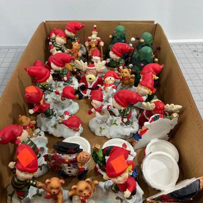 Big Tray of Resin Figurines For the Holidays