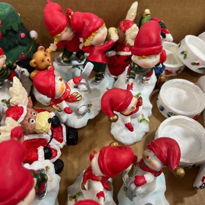 Big Tray of Resin Figurines For the Holidays