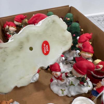 Big Tray of Resin Figurines For the Holidays