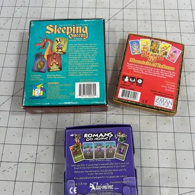 (3) Card Games: Romans Go Home, Sleeping Queens 