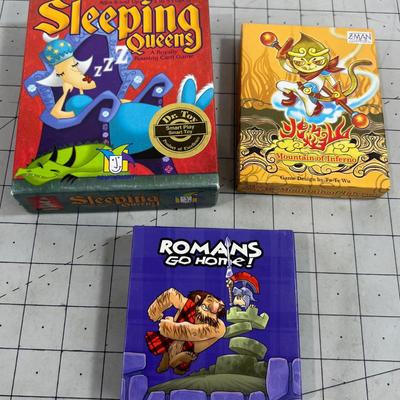 (3) Card Games: Romans Go Home, Sleeping Queens 