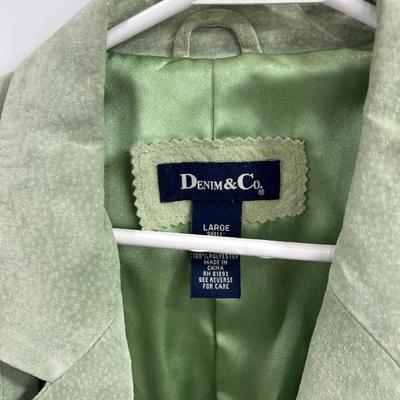 DIALOGUE Green Sage  Suede Jacket 