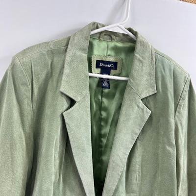 DIALOGUE Green Sage  Suede Jacket 