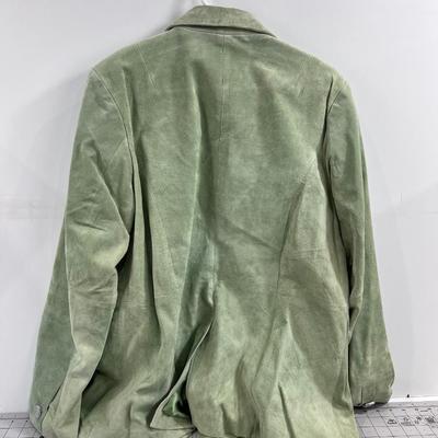 DIALOGUE Green Sage  Suede Jacket 