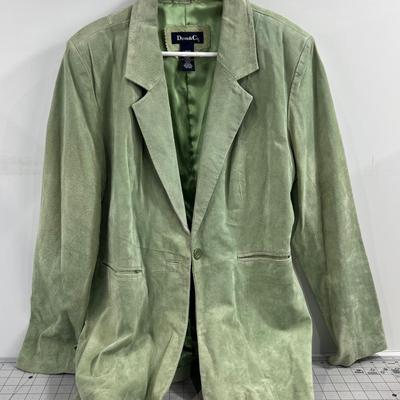 DIALOGUE Green Sage  Suede Jacket 