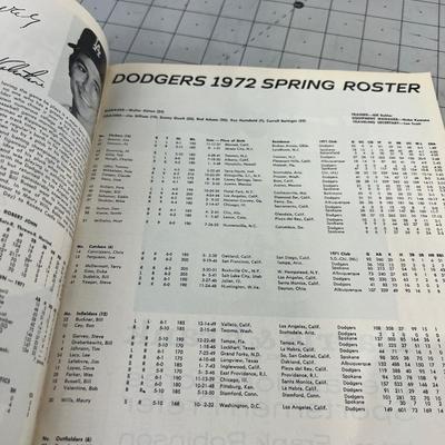 Los Angeles Dodgers Baseball Programs 1972 Originals!!! 