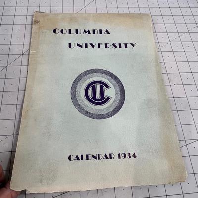 Columbia University 1934 Calendar 