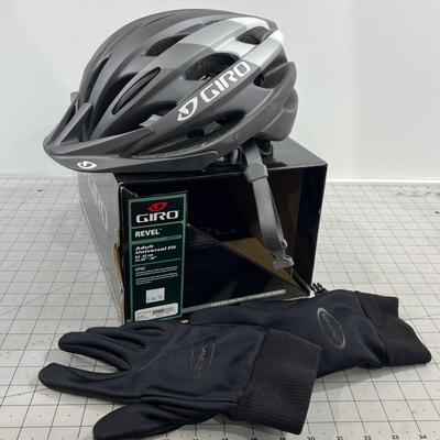 Bike Helmet Universal Large  and Gloves XL 