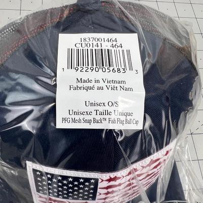 2 Columbia Fish Flag Hats, NEW 