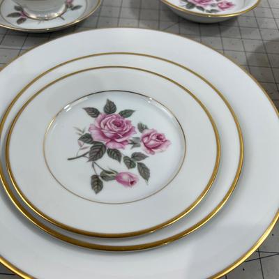 Rose Set of NORITAKE China Set for 12 People with 7 piece each Setting