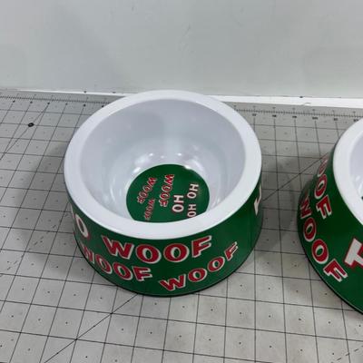 2 new Dog food Christmas Bowls 