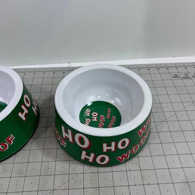 2 new Dog food Christmas Bowls 