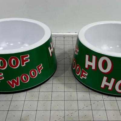 2 new Dog food Christmas Bowls 