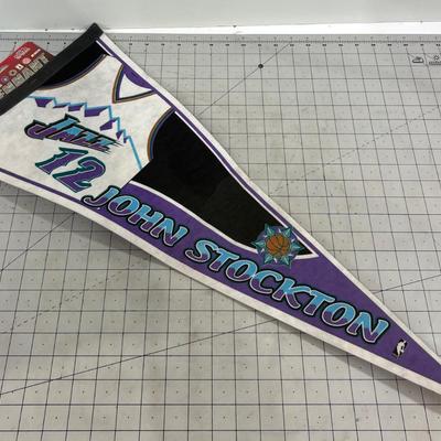 Utah JAZZ John Stockton Pennant Vintage