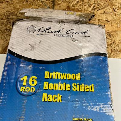 Rush Creek 16 Rod Fishing Pole Holder NEW Double Sided Rack