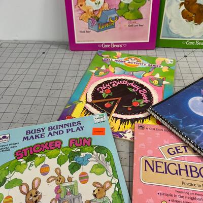 Activity Books, Vintage Binders, Care Bears, Etc. VINTAGE! Paper