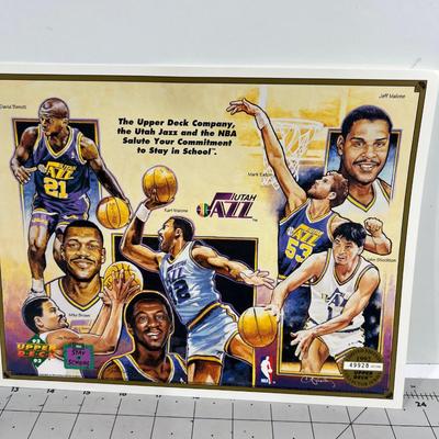 Utah Jazz Memorabilia Upper Deck Card and Fleer Cards 
