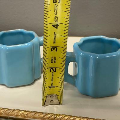 Blue Rosemeade creamer and sugar