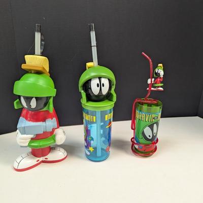 Marvin The Martian Plastic Cups With Straws