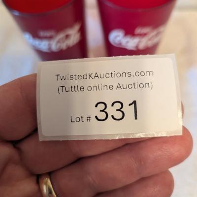 Coca Cola classic logo ruby red plastic tumblers