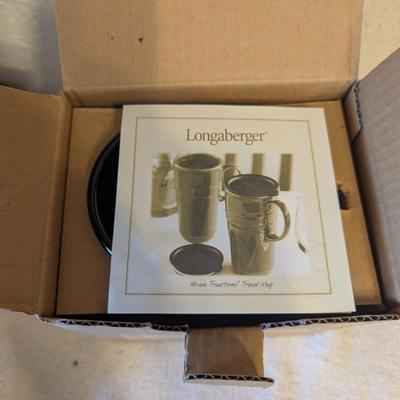 Longaberger Woven Traditions travel mug- new in box