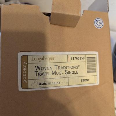 Longaberger Woven Traditions travel mug- new in box