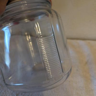 Glass storage jar with wide lid