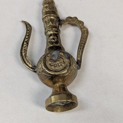 Miniature Brass Oriental Table & Chairs Set