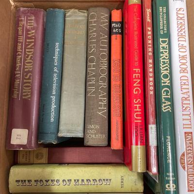 Box of hard cover books