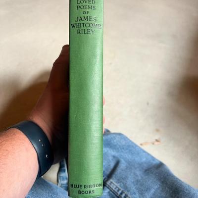 Sale Photo Thumbnail #89: Vintage hardcover printing of Riley’s classic Hoosier poetry. Clean interior, tight binding, light shelf wear. Charming period illustrations by Cornwall Press. A nice collectible vintage poetry volume.