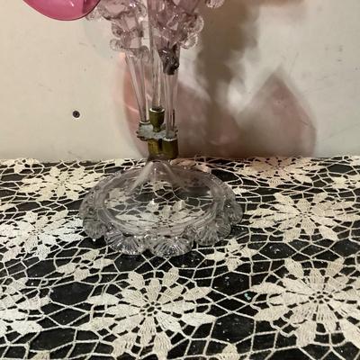 Sale Photo Thumbnail #266: Cranberry glass flower holder