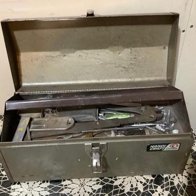 Sale Photo Thumbnail #435: You get this gray metal tool box with tools inside.