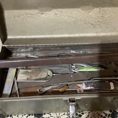 Sale Photo Thumbnail #436: You get this gray metal tool box with tools inside.