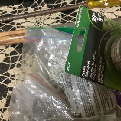 Sale Photo Thumbnail #444: Black hard plastic tool box with hardware.