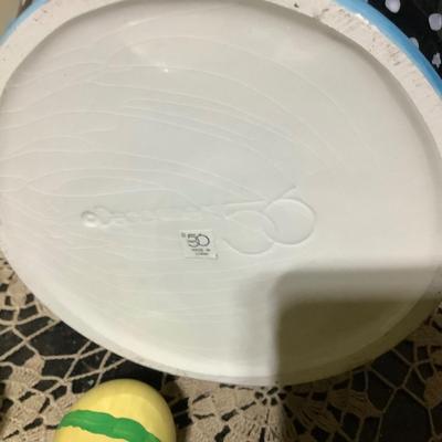 Sale Photo Thumbnail #346: You get Dept 56 large teapot, bunny tray with Easter eggs, and three egg candle holder.