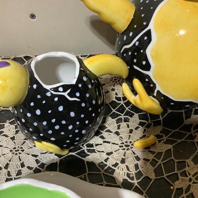 Sale Photo Thumbnail #353: You get Dept 56 Duck cup and plate, cream and sugar, nd teapot.