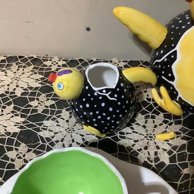 Sale Photo Thumbnail #351: You get Dept 56 Duck cup and plate, cream and sugar, nd teapot.