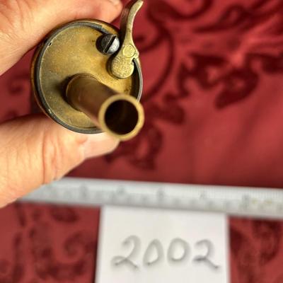 Replica 19th Century Embossed Metal Gun Powder Flask Hunting Dog Bird