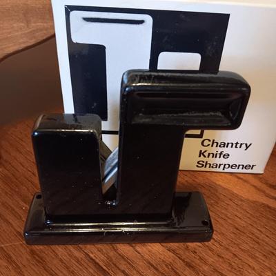 PIG CUTTING BOARD, CHANTRY KNIFE SHARPENER, APPLE DISH, TRIVET AND MUG