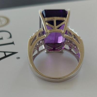 GIA CERTIFIED LAB GROWN AMETHYST RING
