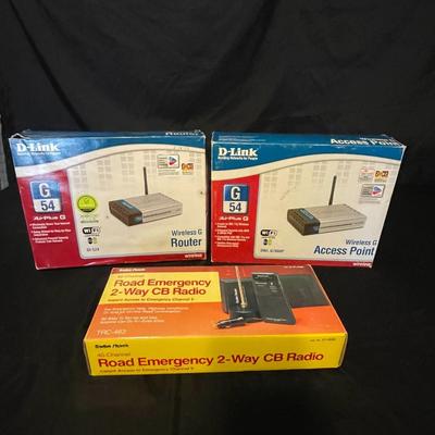 2 D-LINK WIRELESS G ROUTERS AND A ROAD EMERGENCY 2-WAY CB RADIO