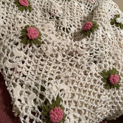 2 Vintage Crocheted Throws