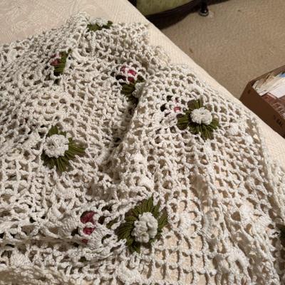 2 Vintage Crocheted Throws