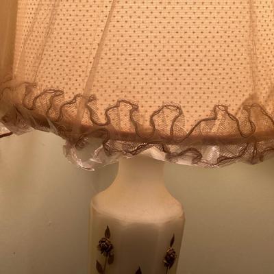 Pair of Cased Glass Vintage Bedside Lamps