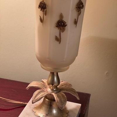 Pair of Cased Glass Vintage Bedside Lamps